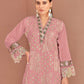 Rajwada Light Pink Organza Embellished Semi-Stitched Kurta Set For Women