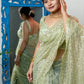 Rajwada - Green Organza Embellished Saree with Stitched Blouse