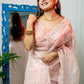 Rajwada - Peach Organza Embellished Saree with Stitched Blouse