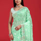 Rajwada Green Georgette Embroidered Saree with Unstitched Blouse for Women