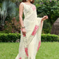 Rajwada White Georgette Embellished Saree with Unstitched Blouse for Women