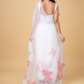 Rajwada White and Multi Organza Printed Saree With Unstitched Blouse For Women