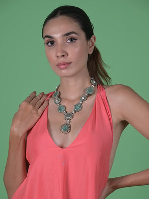 Rajwada Sea Green Alloy Jewellery Set For Women