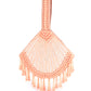 Rajwada Women Peach Fan Shaped Pearl Bag
