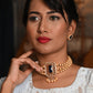 Rajwada Blue And Gold Pearl And Kundan Necklace Set For Women