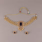 Rajwada Blue And Gold Pearl And Kundan Necklace Set For Women