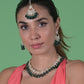 Rajwada Green And Silver Alloy Jewellery Set For Women