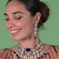 Rajwada Royal Blue And Alloy Jewellery Set For Women