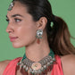 Rajwada Green And Brown Alloy Jewellery Set For Women