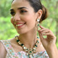 Rajwada Green And White Alloy Jewellery Set For Women