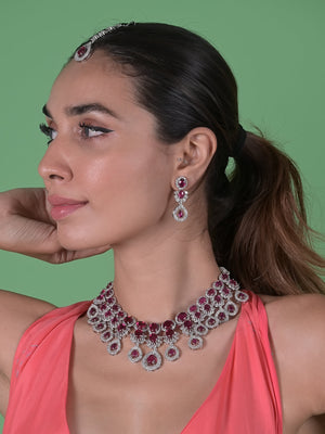 Rajwada Silver Alloy Jewellery Set For Women