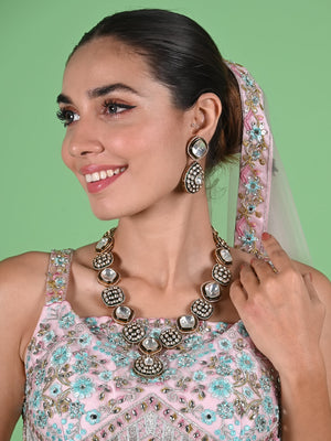 Rajwada Gold And Green Alloy Jewellery Set For Women