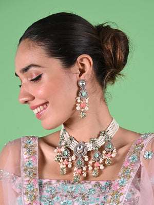 Rajwada Multicolored Alloy Jewellery Set For Women