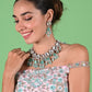 Rajwada Sea Green And White Alloy Jewellery Set For Women