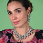 Rajwada Green And Peach Alloy Jewellery Set For Women