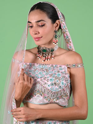 Rajwada Green And White Alloy Jewellery Set For Women