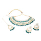 Rajwada Teal And Silver Layered Alloy Jewellery Set For Women
