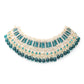 Rajwada Teal And Silver Layered Alloy Jewellery Set For Women