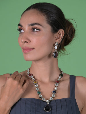 Rajwada Multicolored Alloy Jewellery Set For Women