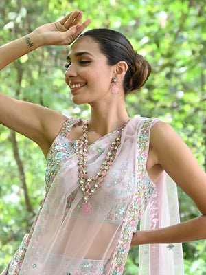 Rajwada Pink Alloy Jewellery Set For Women
