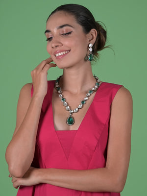 Rajwada Gold And Green Alloy Jewellery Set For Women