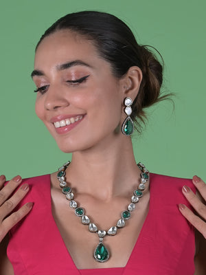 Rajwada Gold And Green Alloy Jewellery Set For Women