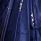 Rajwada Women Festive Blue Satin Printed Saree With Unstitched Blouse