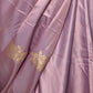 Rajwada Women Festive Lilac Satin Printed Saree With Unstitched Blouse
