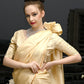 Rajwada Women Festive Beige Satin Printed Saree With Unstitched Blouse