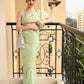 Rajwada Women Festive Sea Green Satin Printed Saree With Unstitched Blouse