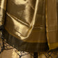 Rajwada Women Festive Brown Silk Blend Woven Saree With Unstitched Blouse