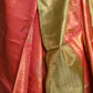 Rajwada Women Festive Pink Silk Blend Woven Saree With Unstitched Blouse