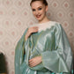 Rajwada Women Festive Sea Green Linen Blend Woven Saree With Unstitched Blouse