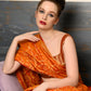 Rajwada Women Festive Orange Silk Blend Woven Saree With Unstitched Blouse