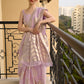Rajwada Women Festive Purple Silk Blend Woven Saree With Unstitched Blouse