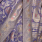 Rajwada Women Festive Purple Silk Blend Woven Saree With Unstitched Blouse