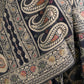 Rajwada Women Festive Dark Blue Silk Blend Woven Saree With Unstitched Blouse