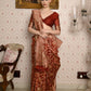 Rajwada Women Festive Maroon Silk Blend Woven Saree With Unstitched Blouse