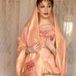 Rajwada Women Festive Peach Silk Blend Woven Saree With Unstitched Blouse