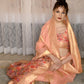 Rajwada Women Festive Peach Silk Blend Woven Saree With Unstitched Blouse