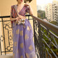 Rajwada Women Festive Purple Silk Blend Woven Saree With Unstitched Blouse