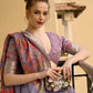 Rajwada Women Festive Purple Silk Blend Woven Saree With Unstitched Blouse