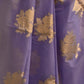 Rajwada Women Festive Purple Silk Blend Woven Saree With Unstitched Blouse