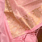 Rajwada Women Festive Pink Silk Blend Woven Saree With Unstitched Blouse