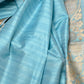 Rajwada Women Festive Blue Silk Blend Woven Saree With Unstitched Blouse