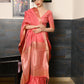 Rajwada Women Festive Pink Silk Blend Woven Saree With Unstitched Blouse
