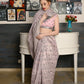 Rajwada Women Festive Pink Silk Blend Woven Saree With Unstitched Blouse