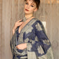 Rajwada Women Festive Dark Blue Silk Blend Woven Saree With Unstitched Blouse
