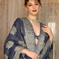 Rajwada Women Festive Dark Blue Silk Blend Woven Saree With Unstitched Blouse