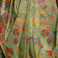 Rajwada Women Festive Green Silk Blend Woven Saree With Unstitched Blouse